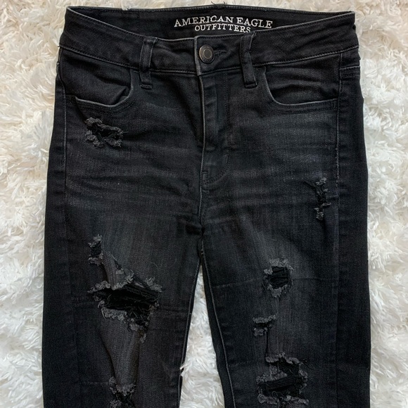 American Eagle Black Ri-Rise Jegging - Picture 3 of 5